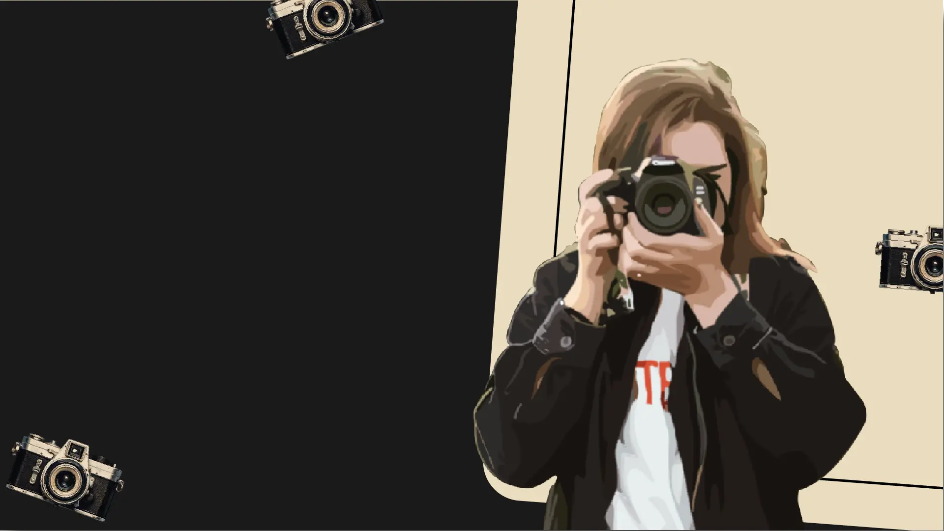 Fotografer memegang kamera